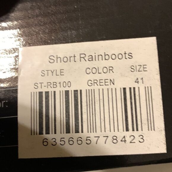 Silky Toes black and green short rain boots size 41/XXL NEW - Picture 8 of 8